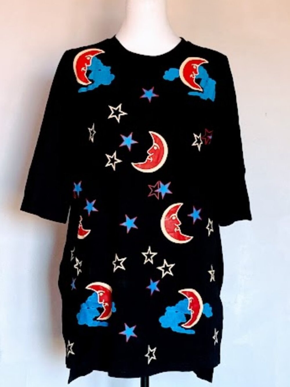 Celestial Celestial Moon & Stars Print Oversized T-Shirt Dress